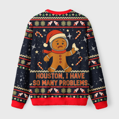 Tokyo-Tiger Gingerbread Men Have Many Problems Fuzzy Christmas Ugly Sweatshirt