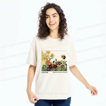 Tokyo-Tiger Beautiful Garden Washed T-Shirt
