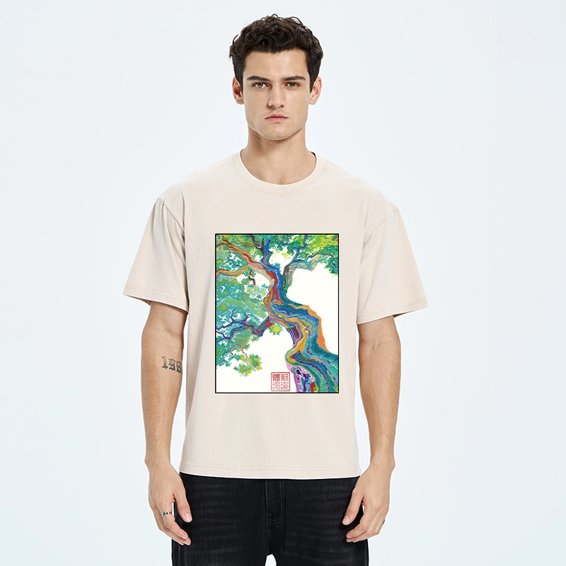 Tokyo-Tiger Colorful Magic Tree Washed T-Shirt