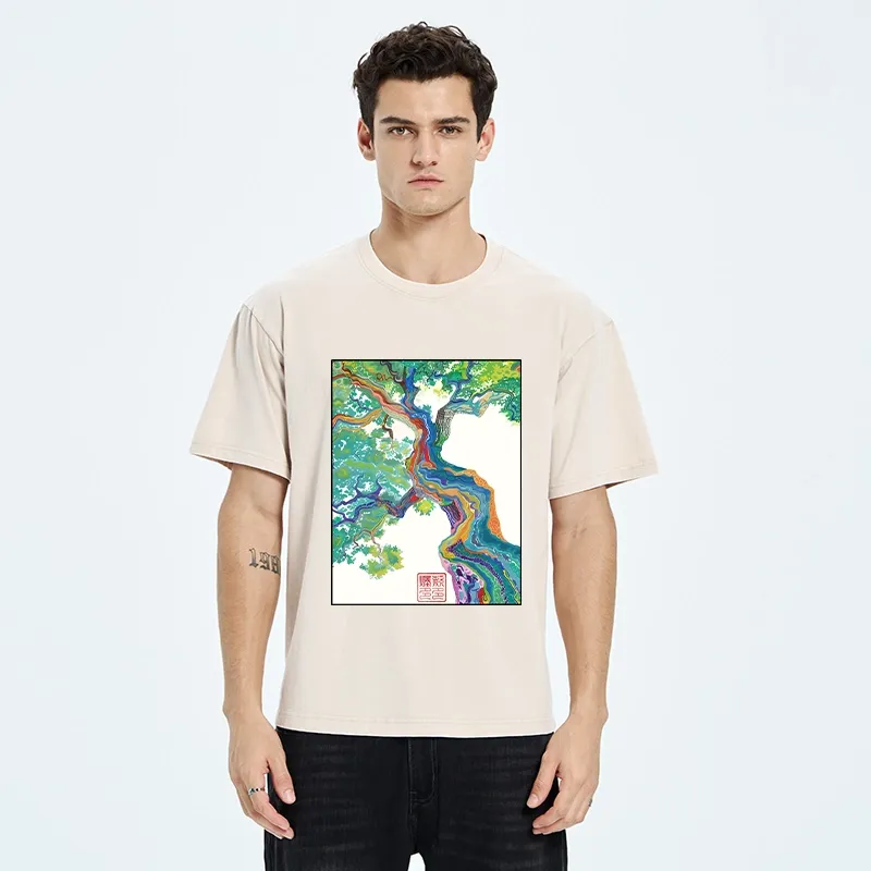 Tokyo-Tiger Colorful Magic Tree Washed T-Shirt