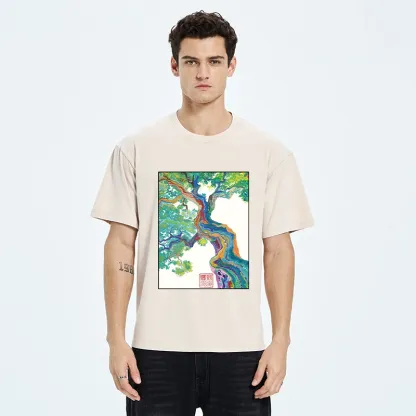 Tokyo-Tiger Colorful Magic Tree Washed T-Shirt