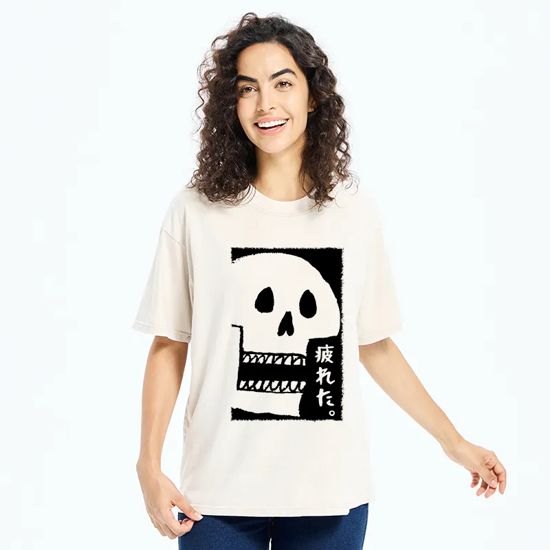 Tokyo-Tiger Tired skeleton Washed T-Shirt