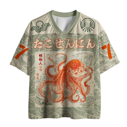 Tokyo-Tiger Octopus Sage Mesh Jersey