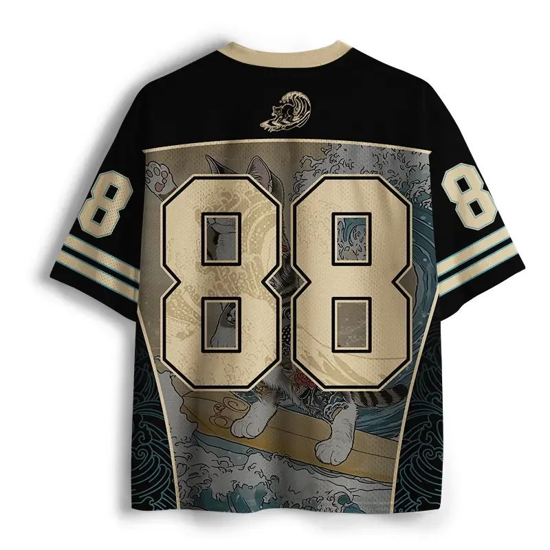 Tokyo-Tiger Cat Surfing Mesh Jersey