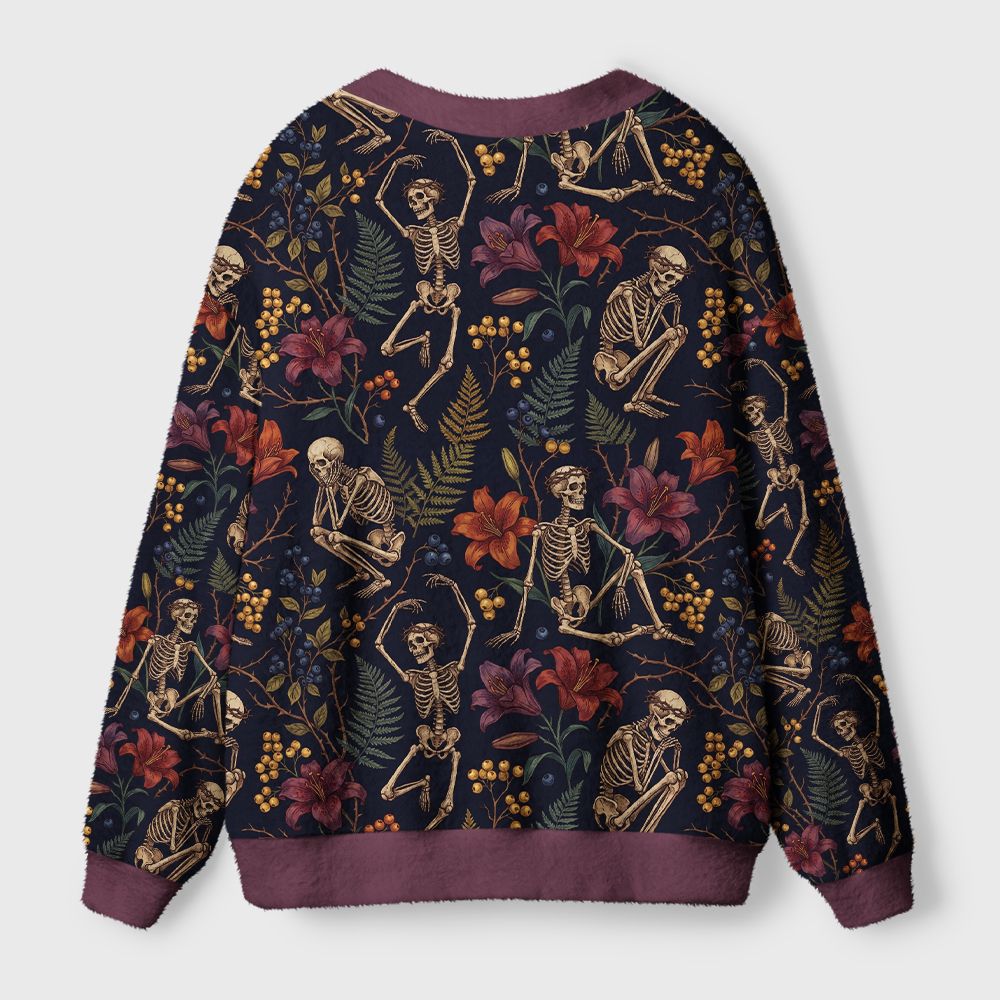 Tokyo-Tiger Life Blooms Among The Bones Ugly Cardigan Sweater