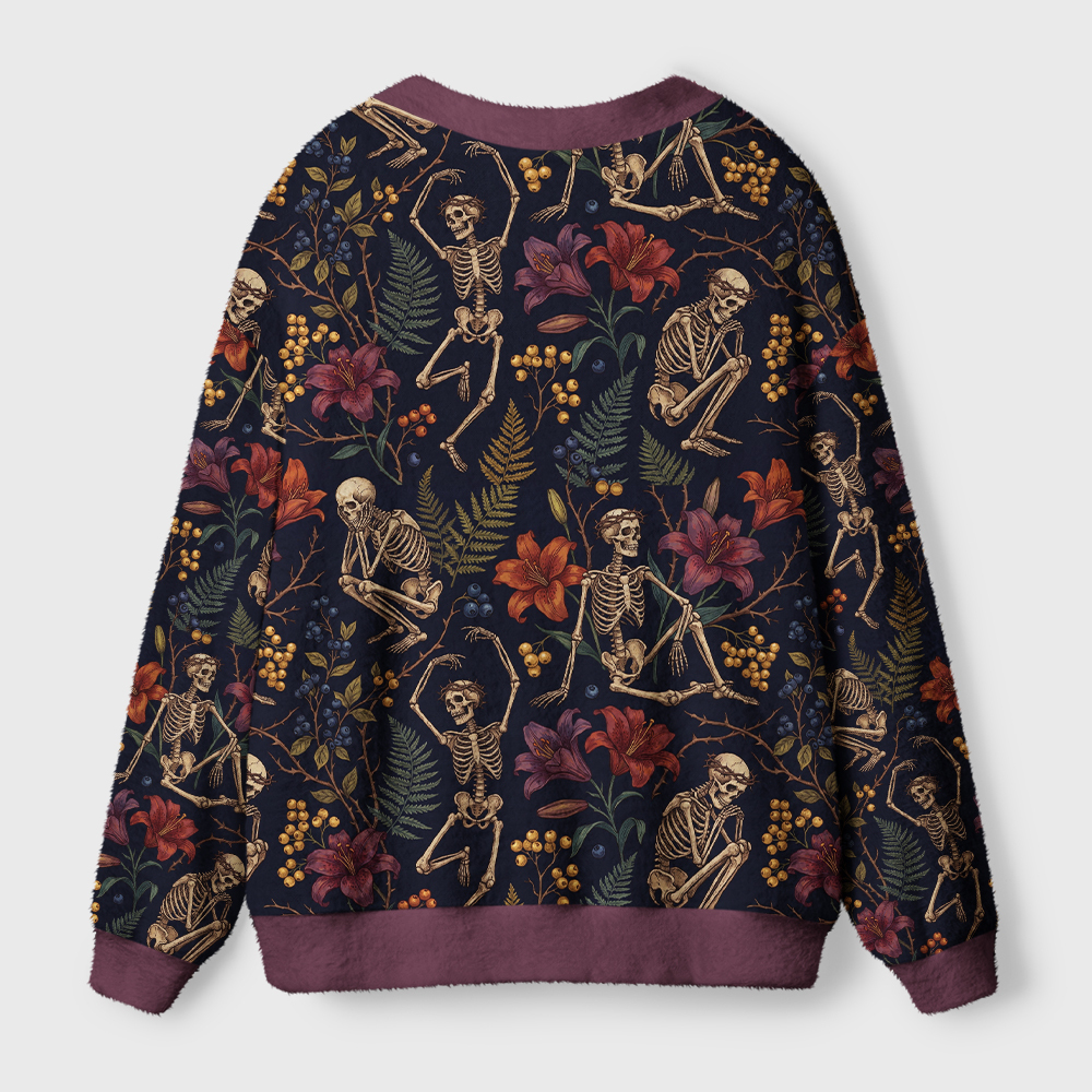 Tokyo-Tiger Life Blooms Among The Bones Ugly Cardigan Sweater