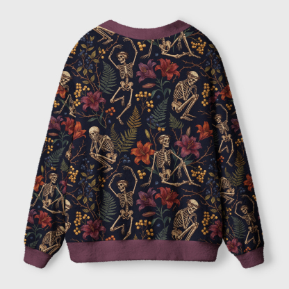 Tokyo-Tiger Life Blooms Among The Bones Ugly Cardigan Sweater