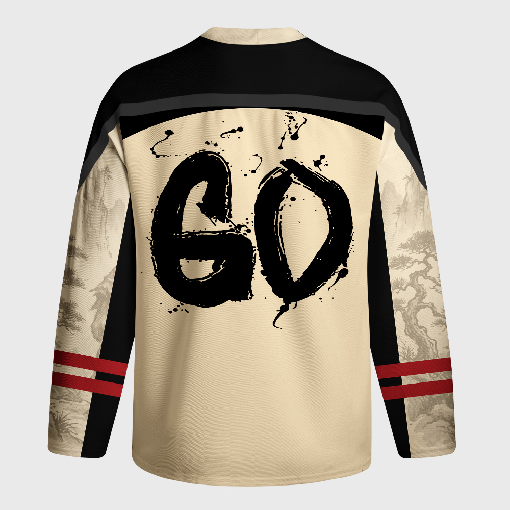 Tokyo-Tiger Japanese Ink Art Capybara Samurai Long-Sleeve Hockey Jersey