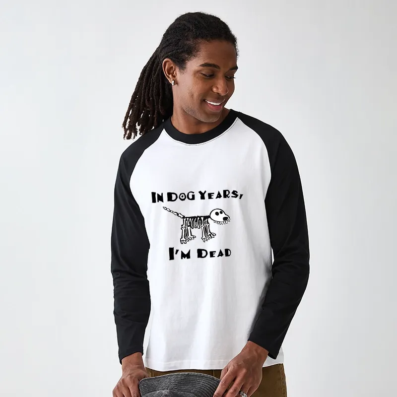 Tokyo-Tiger Funny Meme Old Dog Dead In Dog Years Vibe Raglan Long Sleeve T-shirt