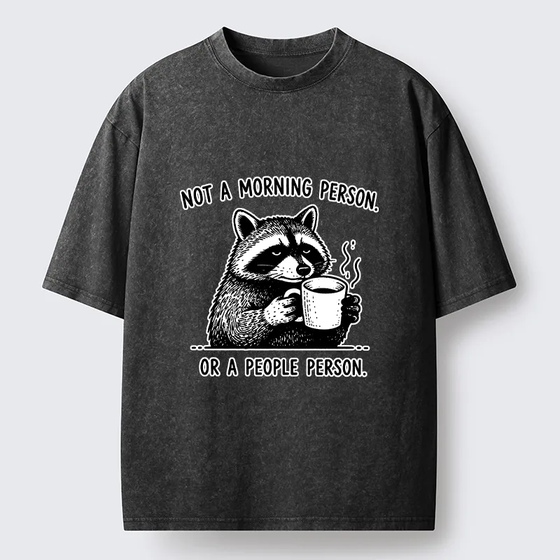 Tokyo‑Tiger Funny Meme Coffee Raccoon Washed T‑Shirt