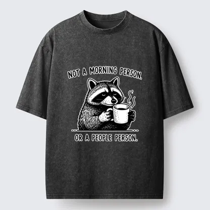 Tokyo‑Tiger Funny Meme Coffee Raccoon Washed T‑Shirt