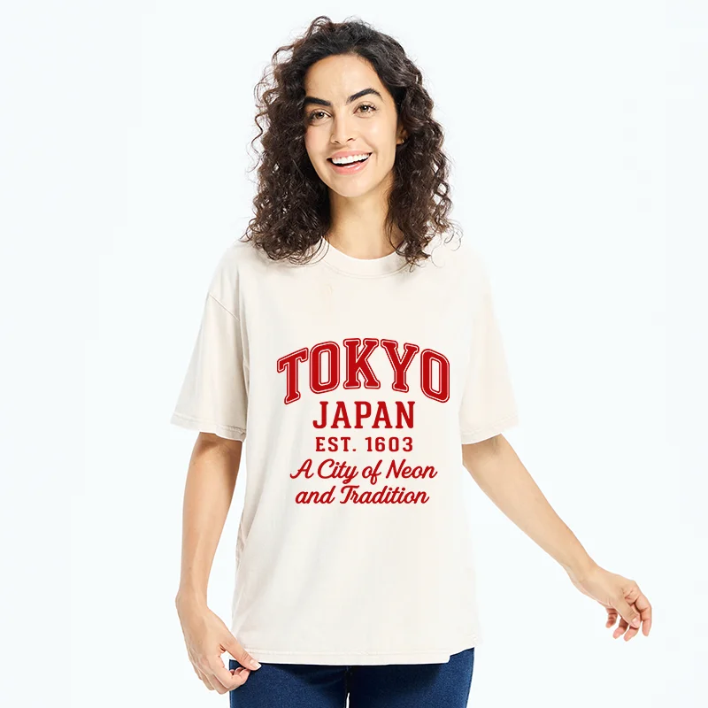 Tokyo-Tiger Tokyo Japan Retro Washed T-Shirt