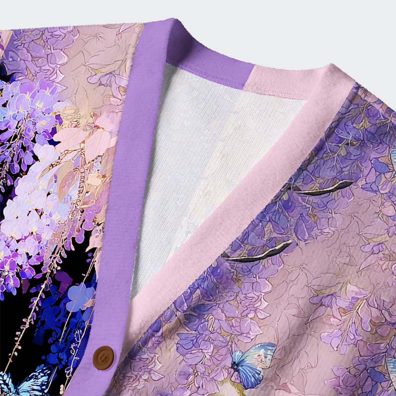 Tokyo-Tiger Butterfly Dreams Ugly Cardigan Sweater