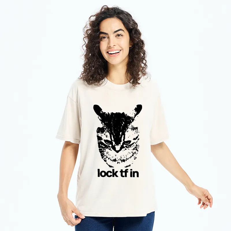 Tokyo-Tiger Serious Cat Meme Washed T-Shirt