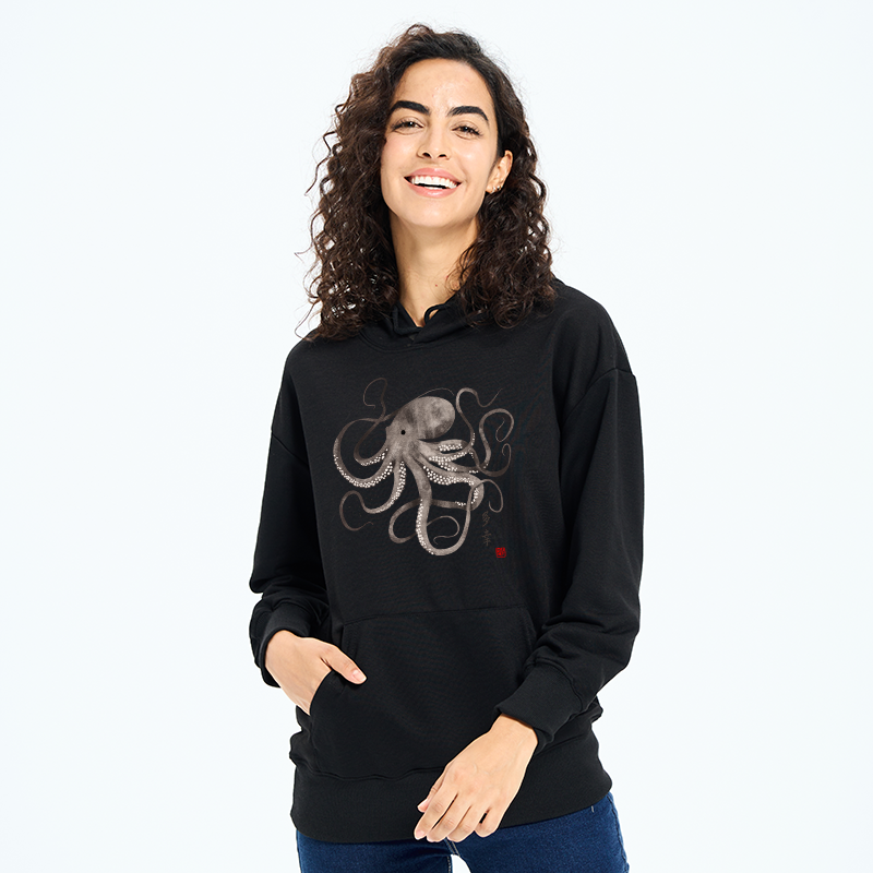 Tokyo-Tiger Octopus Japanese Calligraphy Classic Hoodie