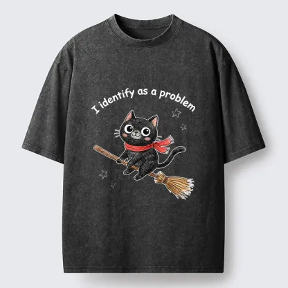 Tokyo-Tiger Funny Magic Cat Meme Washed T-Shirt