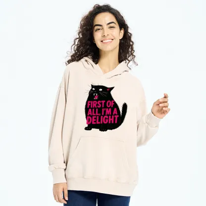 Tokyo-Tiger Roaring Black Cat Washed Hoodie