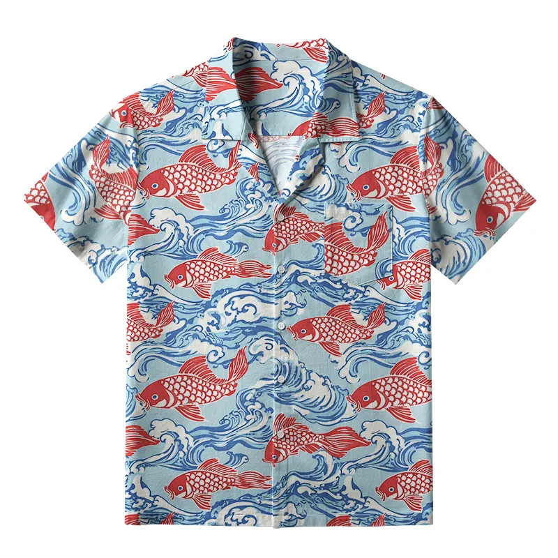 Tokyo-Tiger Koi Carp Frenzy Aloha Hawaiian Shirt