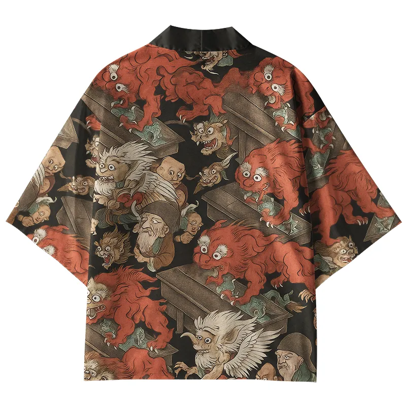 Tokyo-Tiger Japanese Mythical Beasts Kimono Cardigan