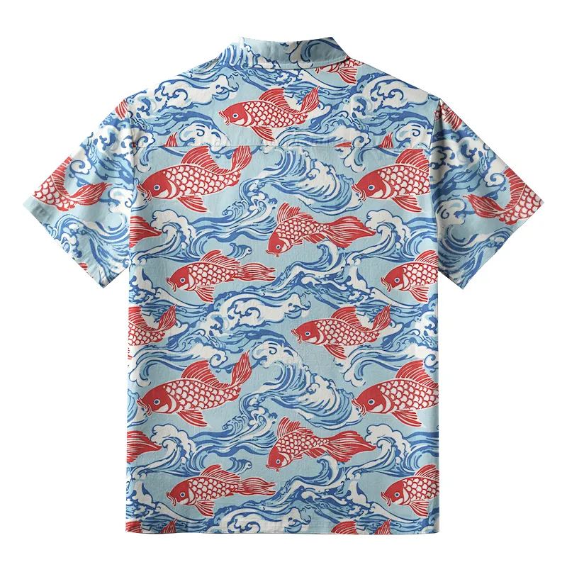 Tokyo-Tiger Koi Carp Frenzy Aloha Hawaiian Shirt