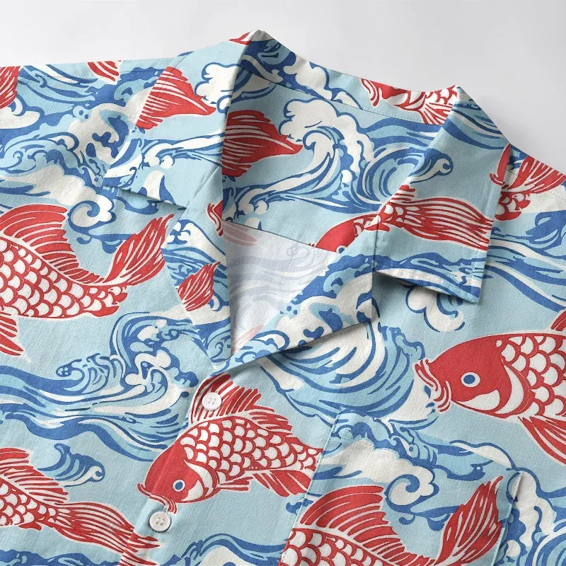 Tokyo-Tiger Koi Carp Frenzy Aloha Hawaiian Shirt