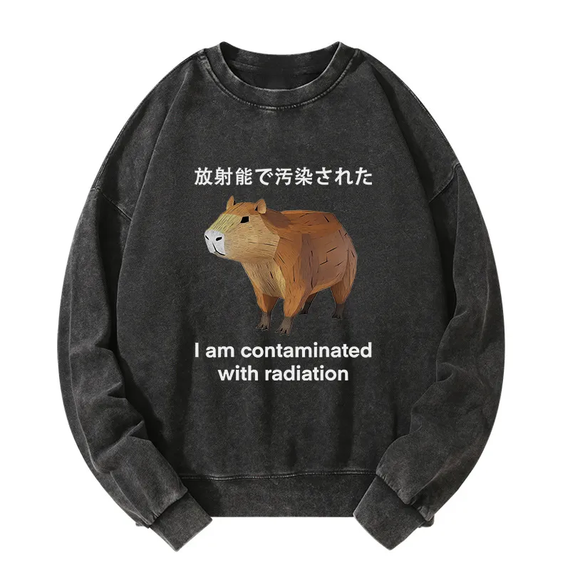 Tokyo-Tiger Capybara Contaminated By Radiation Washed Sweatshirt