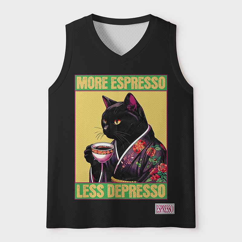Tokyo-Tiger Black Cat With Latte Wisdom Mesh Tank Top Top