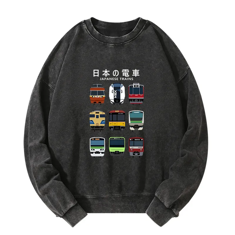 Tokyo-Tiger Japanese Train Collection Washed Sweatshirt