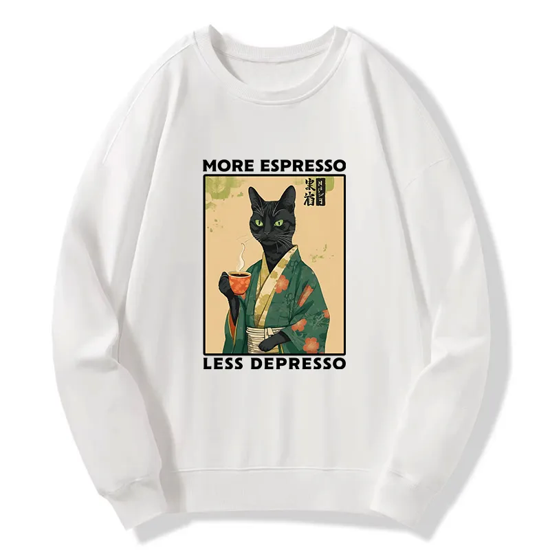 Tokyo-Tiger More Caffeine Less Sadness Circle Sweatshirt