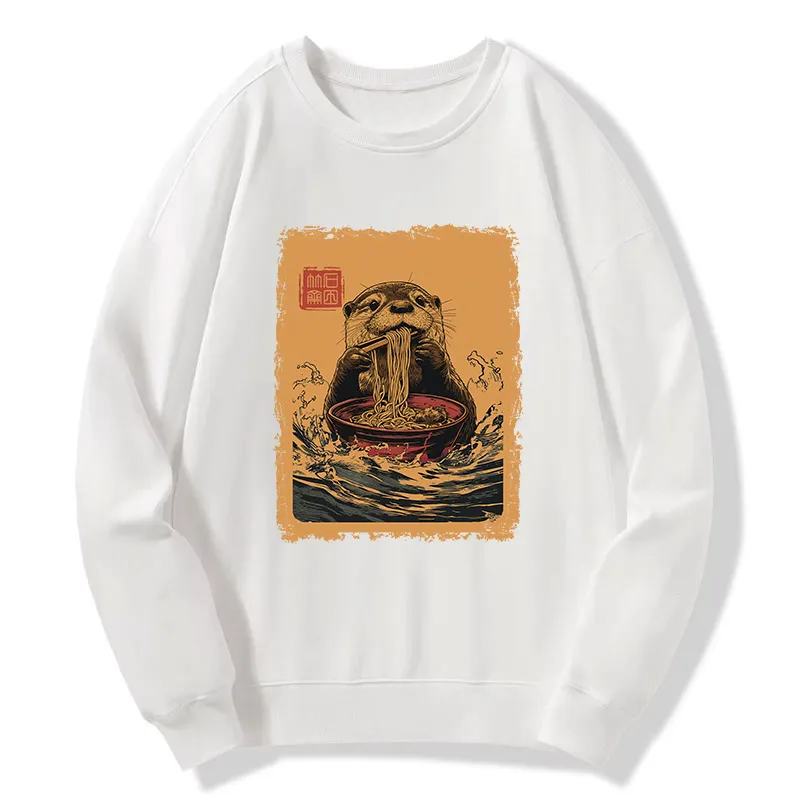 Tokyo-Tiger Ramen Lover Otter Circle Sweatshirt