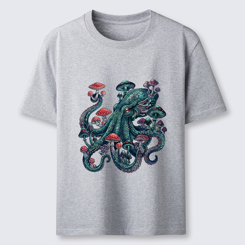 Tokyo-Tiger Octopus Covered In Mushrooms Classic T-Shirt