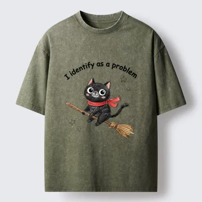 Tokyo-Tiger Funny Magic Cat Meme Washed T-Shirt