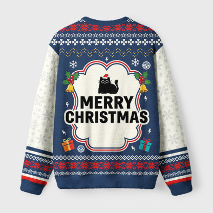 Tokyo-Tiger "Much Panic"Retro Fuzzy Christmas Ugly Sweatshirt