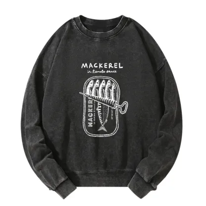 Tokyo-Tiger Mackerel In Tomato Sauce Washed Sweatshirt