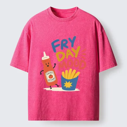 Tokyo-Tiger Fry Day Ketchup Mood Washed T-Shirt