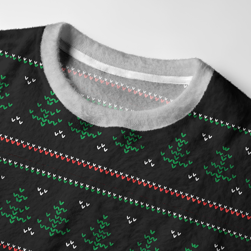 Tokyo-Tiger Overstimulated but Festive Fuzzy Christmas Ugly Sweatshirt