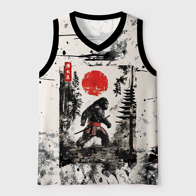 Tokyo-Tiger Samurai Gorilla Japanese Art Mesh Tank Top