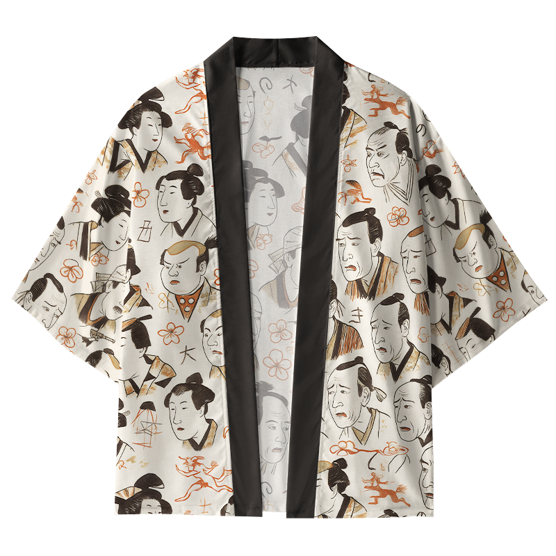 Tokyo-Tiger Japanese Traditional Portrait Kimono Cardigan