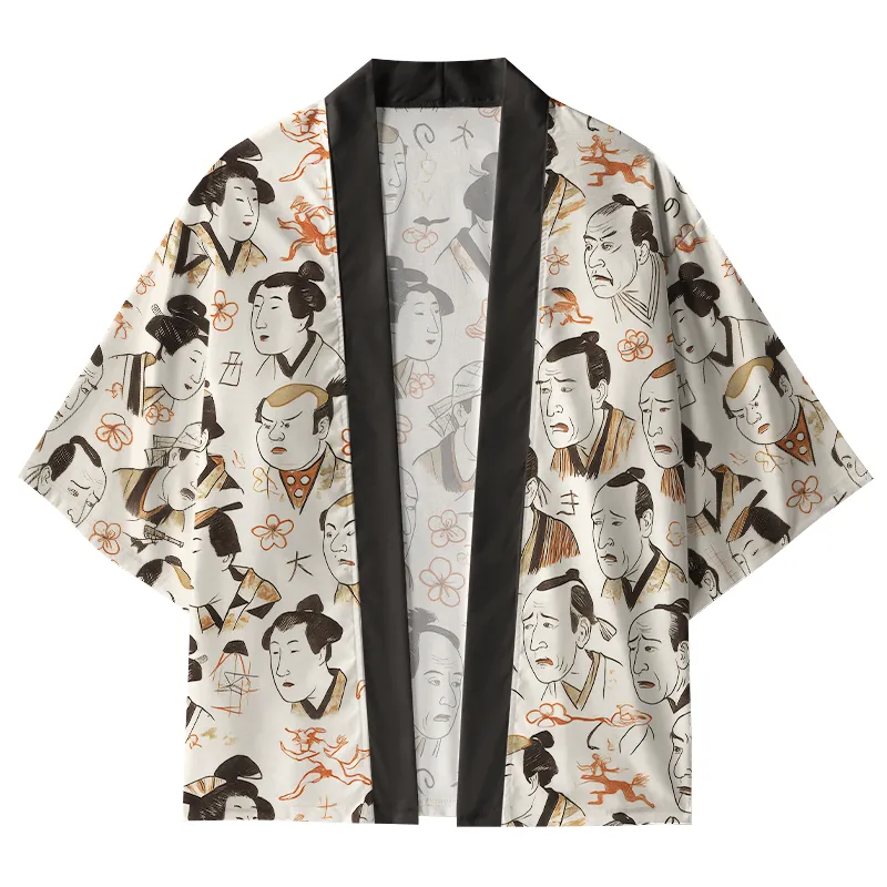 Tokyo-Tiger Japanese Traditional Portrait Kimono Cardigan
