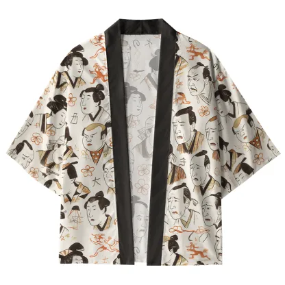 Tokyo-Tiger Japanese Traditional Portrait Kimono Cardigan