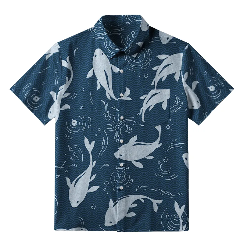 Tokyo-Tiger Playful Dolphins In Waves Button-up Shirt Sale
