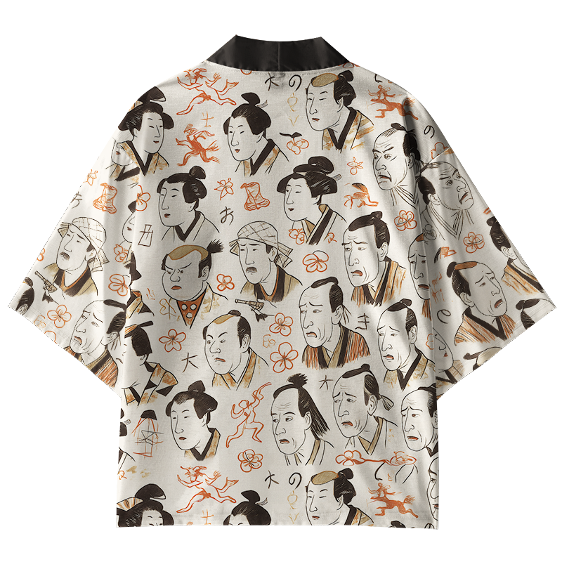 Tokyo-Tiger Japanese Traditional Portrait Kimono Cardigan
