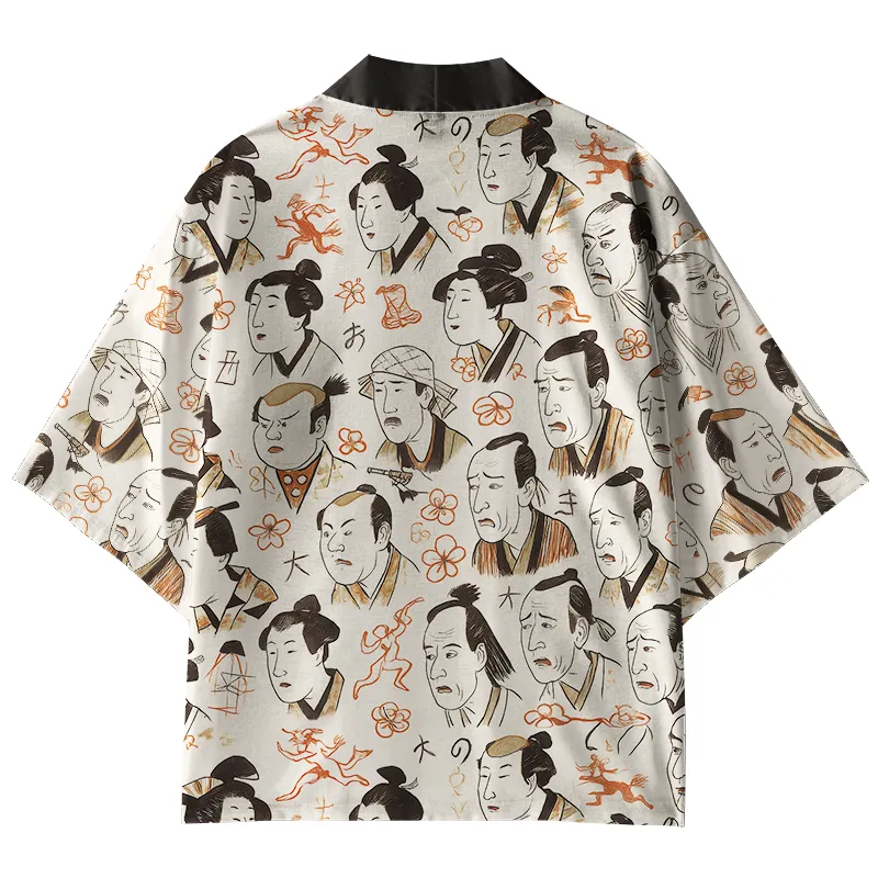 Tokyo-Tiger Japanese Traditional Portrait Kimono Cardigan