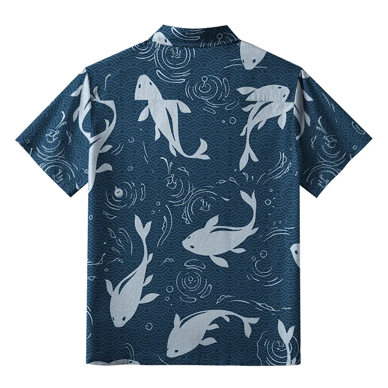 Tokyo-Tiger Playful Dolphins In Waves Button-up Shirt