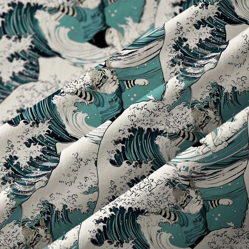 Tokyo-Tiger Cat's Surfing Trip Button-up Shirt