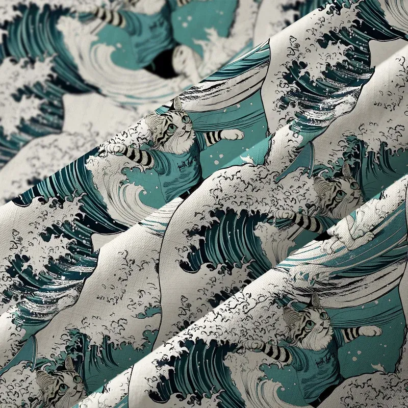 Tokyo-Tiger Cat's Surfing Trip Button-up Shirt