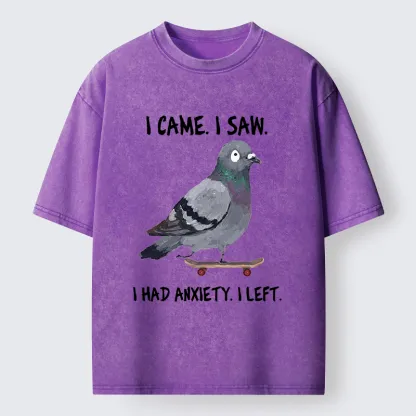 Tokyo-Tiger Skateboard Pigeon Meme Washed T-Shirt