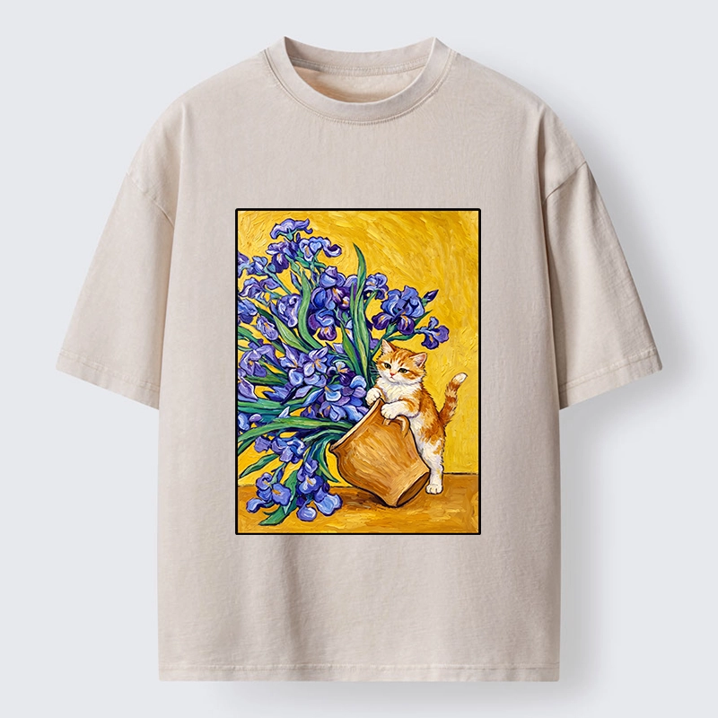 Tokyo-Tiger Iris Cat Classic Washed T-Shirt