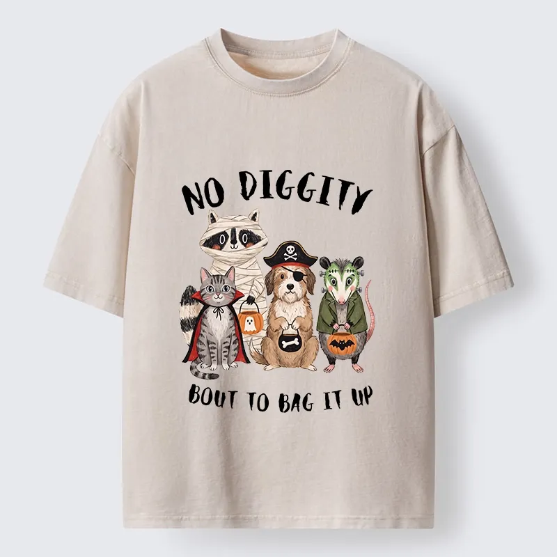 Tokyo‑Tiger Funny Halloween Crew Washed T‑Shirt