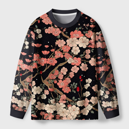 Tokyo-Tiger Blooming Sakura Eco-Friendly Long Sleeve T-Shirt